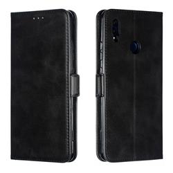 Retro Classic Calf Pattern Leather Wallet Phone Case for Huawei Honor Note 10 - Black