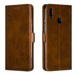 Retro Classic Calf Pattern Leather Wallet Phone Case for Huawei Honor Note 10 - Brown