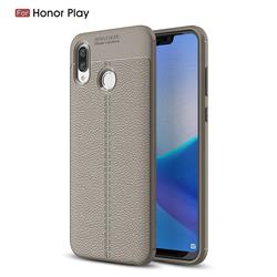 Luxury Auto Focus Litchi Texture Silicone TPU Back Cover for Huawei Honor Play(6.3 inch) - Gray