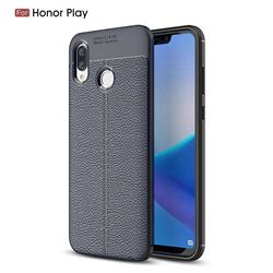 Luxury Auto Focus Litchi Texture Silicone TPU Back Cover for Huawei Honor Play(6.3 inch) - Dark Blue