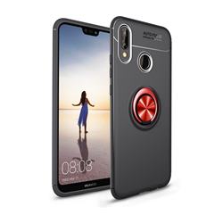 Auto Focus Invisible Ring Holder Soft Phone Case for Huawei Honor Play(6.3 inch) - Black Red