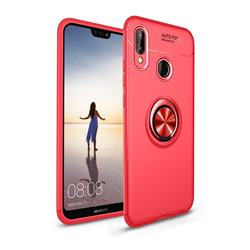 Auto Focus Invisible Ring Holder Soft Phone Case for Huawei Honor Play(6.3 inch) - Red