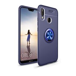 Auto Focus Invisible Ring Holder Soft Phone Case for Huawei Honor Play(6.3 inch) - Blue
