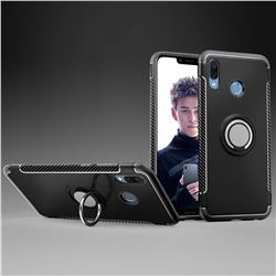 Armor Anti Drop Carbon PC + Silicon Invisible Ring Holder Phone Case for Huawei Honor Play(6.3 inch) - Black