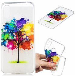 Oil Painting Tree Clear Varnish Soft Phone Back Cover for Huawei Honor Play(6.3 inch)