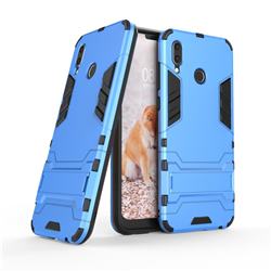 Armor Premium Tactical Grip Kickstand Shockproof Dual Layer Rugged Hard Cover for Huawei Honor Play(6.3 inch) - Light Blue