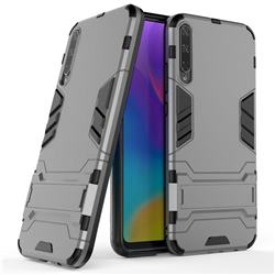 Armor Premium Tactical Grip Kickstand Shockproof Dual Layer Rugged Hard Cover for Huawei Honor Play 3 - Gray