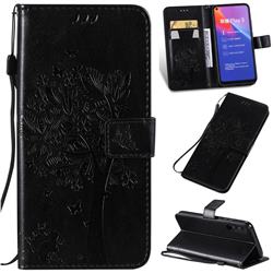 Embossing Butterfly Tree Leather Wallet Case for Huawei Honor Play 3 - Black