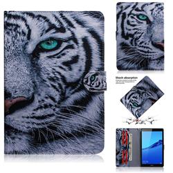 White Tiger Painting Tablet Leather Wallet Flip Cover for Huawei Honor Tab 5 (8 inch)