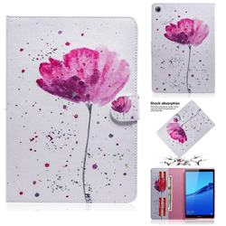 Purple Orchid Painting Tablet Leather Wallet Flip Cover for Huawei Honor Tab 5 (8 inch)