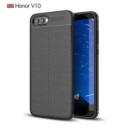 Luxury Auto Focus Litchi Texture Silicone TPU Back Cover for Huawei Honor View 10 (V10) - Black