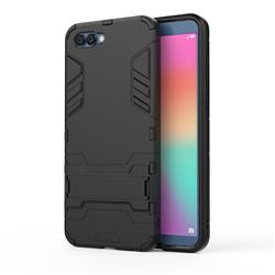 Armor Premium Tactical Grip Kickstand Shockproof Dual Layer Rugged Hard Cover for Huawei Honor View 10 (V10) - Black