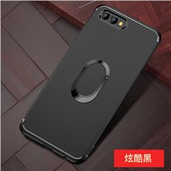 Anti-fall Invisible 360 Rotating Ring Grip Holder Kickstand Phone Cover for Huawei Honor View 10 (V10) - Black