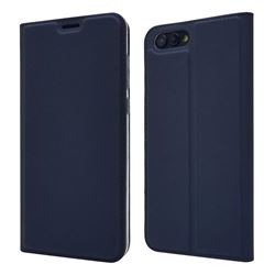 Ultra Slim Card Magnetic Automatic Suction Leather Wallet Case for Huawei Honor View 10 (V10) - Royal Blue
