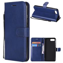 Retro Greek Classic Smooth PU Leather Wallet Phone Case for Huawei Honor View 10 (V10) - Blue