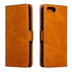 Retro Classic Calf Pattern Leather Wallet Phone Case for Huawei Honor View 10 (V10) - Yellow
