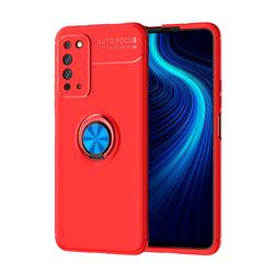 Auto Focus Invisible Ring Holder Soft Phone Case for Huawei Honor X10 5G - Red