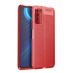 Luxury Auto Focus Litchi Texture Silicone TPU Back Cover for Huawei Honor X10 5G - Red