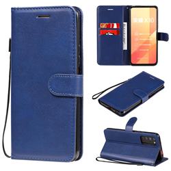 Retro Greek Classic Smooth PU Leather Wallet Phone Case for Huawei Honor X10 5G - Blue