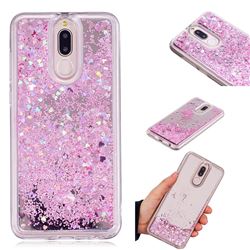 Glitter Sand Mirror Quicksand Dynamic Liquid Star TPU Case for Huawei Mate 10 Lite / Nova 2i / Horor 9i / G10 - Cherry Pink