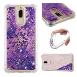 Dynamic Liquid Glitter Sand Quicksand Star TPU Case for Huawei Mate 10 Lite / Nova 2i / Horor 9i / G10 - Purple