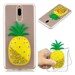 Gold Pineapple Liquid Quicksand Soft 3D Cartoon Case for Huawei Mate 10 Lite / Nova 2i / Horor 9i / G10