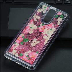 Rose Flower Glassy Glitter Quicksand Dynamic Liquid Soft Phone Case for Huawei Mate 10 Lite / Nova 2i / Horor 9i / G10