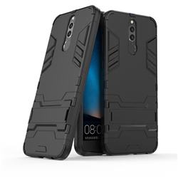 Armor Premium Tactical Grip Kickstand Shockproof Dual Layer Rugged Hard Cover for Huawei Mate 10 Lite / Nova 2i / Horor 9i / G10 - Black