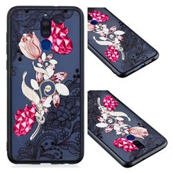 Tulip Lace Diamond Flower Soft TPU Back Cover for Huawei Mate 10 Lite / Nova 2i / Horor 9i / G10