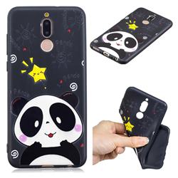 Cute Bear 3D Embossed Relief Black TPU Cell Phone Back Cover for Huawei Mate 10 Lite / Nova 2i / Horor 9i / G10