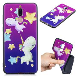 Pony 3D Embossed Relief Black TPU Cell Phone Back Cover for Huawei Mate 10 Lite / Nova 2i / Horor 9i / G10