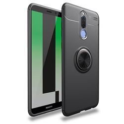 Auto Focus Invisible Ring Holder Soft Phone Case for Huawei Mate 10 Lite / Nova 2i / Horor 9i / G10 - Black