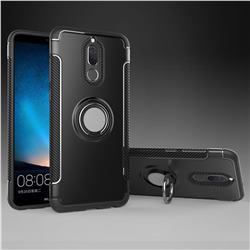 Armor Anti Drop Carbon PC + Silicon Invisible Ring Holder Phone Case for Huawei Mate 10 Lite / Nova 2i / Horor 9i / G10 - Black
