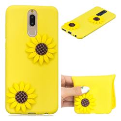 Yellow Sunflower Soft 3D Silicone Case for Huawei Mate 10 Lite / Nova 2i / Horor 9i / G10