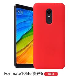 Howmak Slim Liquid Silicone Rubber Shockproof Phone Case Cover for Huawei Mate 10 Lite / Nova 2i / Horor 9i / G10 - Red
