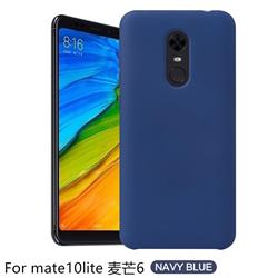 Howmak Slim Liquid Silicone Rubber Shockproof Phone Case Cover for Huawei Mate 10 Lite / Nova 2i / Horor 9i / G10 - Midnight Blue