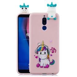 Music Unicorn Soft 3D Climbing Doll Soft Case for Huawei Mate 10 Lite / Nova 2i / Horor 9i / G10