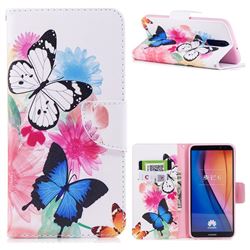 Vivid Flying Butterflies Leather Wallet Case for Huawei Mate 10 Lite / Nova 2i / Horor 9i / G10