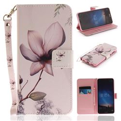 Magnolia Flower Hand Strap Leather Wallet Case for Huawei Mate 10 Lite / Nova 2i / Horor 9i / G10