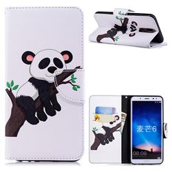Tree Panda Leather Wallet Case for Huawei Mate 10 Lite / Nova 2i / Horor 9i / G10