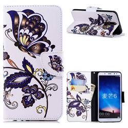 Butterflies and Flowers Leather Wallet Case for Huawei Mate 10 Lite / Nova 2i / Horor 9i / G10