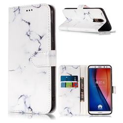 Soft White Marble PU Leather Wallet Case for Huawei Mate 10 Lite / Nova 2i / Horor 9i / G10