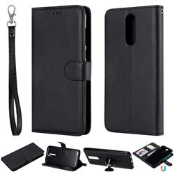 Retro Greek Detachable Magnetic PU Leather Wallet Phone Case for Huawei Mate 10 Lite / Nova 2i / Horor 9i / G10 - Black