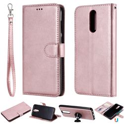 Retro Greek Detachable Magnetic PU Leather Wallet Phone Case for Huawei Mate 10 Lite / Nova 2i / Horor 9i / G10 - Rose Gold