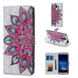 Mandara Flower 3D Painted Leather Phone Wallet Case for Huawei Mate 10 Lite / Nova 2i / Horor 9i / G10