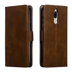 Retro Classic Calf Pattern Leather Wallet Phone Case for Huawei Mate 10 Lite / Nova 2i / Horor 9i / G10 - Brown