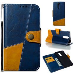 Retro Magnetic Stitching Wallet Flip Cover for Huawei Mate 10 Lite / Nova 2i / Horor 9i / G10 - Blue