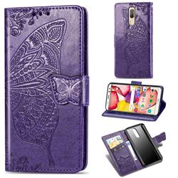 Embossing Mandala Flower Butterfly Leather Wallet Case for Huawei Mate 10 Lite / Nova 2i / Horor 9i / G10 - Dark Purple