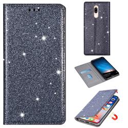 Ultra Slim Glitter Powder Magnetic Automatic Suction Leather Wallet Case for Huawei Mate 10 Lite / Nova 2i / Horor 9i / G10 - Gray