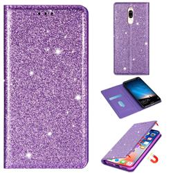 Ultra Slim Glitter Powder Magnetic Automatic Suction Leather Wallet Case for Huawei Mate 10 Lite / Nova 2i / Horor 9i / G10 - Purple